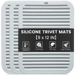 Topulors 3 Pcs Silicone Trivets For Pots And Pans 9"X12" Heat Resistant Mat Hot. Fixed Price $16.12.