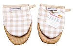 Kitchenaid Mini Mitts Set Of 2 Gingham Tan, Heat Resistant, Cotton, Polyester. Fixed Price $13.49.