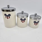 Rare Disney Direct 3 Piece Mickey Mouse Ceramic Canister Set Kitchen Office Bath. Fixed Price $45.00.