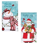 Kay Dee Designs Holly Jolly Santa Snowman Gifts Dual Purpose Kitchen Towels. Fixed Price $21.99.