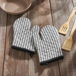 Vhc Sawyer Mill Black Ticking Stripe Oven Mitt Set Of 2 Farmhouse Kitchen. Fixed Price $18.95.