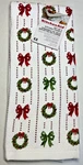 Kitchenaid Towels (2) Wreath Bows Red Green 100% Cotton Terry Nip. Fixed Price $18.99.