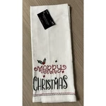 Robert Stanley Christmas Kitchen Towel Embroidered 16X26 Inch Holiday White. Fixed Price $6.95.
