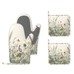 Wildflower Floral Oven Mitts And Pot Holders (4PCS),VINTAGE Garden Flowers He.... Fixed Price $36.97.