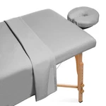 3PC Flannel Massage Table Sheet Set - Facial Bed Covers Light Gray. Fixed Price $21.95.