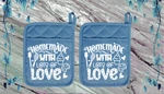 Homemade With Love #1 - Pocket Pot Holders Oven Mitt Hot Pad 29SLATEDBLNEO. Fixed Price $16.99.