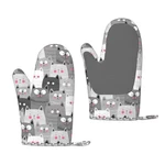 Ouqiuwa Hipster Cartoon Cute Cat Kitten Gray Oven Mitt/glove For Easy Grippin.... Fixed Price $23.72.