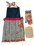 Pioneer Woman Flea Market Kitchen Set 3 Piece Apron Pot Holder Oven Mitt New. Fixed Price $14.99.