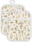 Swooflia 100% Cotton Pot Holders 2 Pack Set For Kitchen With Vintage Flower. Fixed Price $22.70.