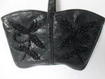 Vintage Walborg Hong Kong Black Glove Leather Beaded Mini Zip Top Handbag. Fixed Price $12.31.