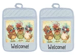 Pot Holders Oven Mitts Hot Pad Linen Towel Welcome Chickens Kitchen DZ359DPH. Fixed Price $16.99.
