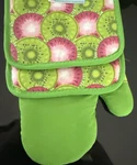 Fruit Oven Mitt & Pot Holder Set- Kiwi Watermelon Print- Cotton Kitchen Glove. Fixed Price $13.49.