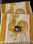 2 Vtg New Terry Cloth Mcm Kitchen Towel Set Morgan Jones Rooster Gold Orange. Fixed Price $29.99.
