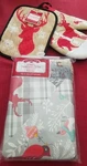 70" Round Tablecloth Red Buck Deer Christmas + 2 Pc Set Pot Holder Oven Mitt Nwt. Fixed Price $14.94.