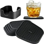 Iyyi Silicone Coasters Set Of 6, Drink With Holder, Non-slip Cup Mat,. Fixed Price $15.85.