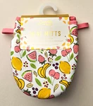 Sunrise Home Set Of 2 Mini Oven Mitts 100% Cotton Fruit Print. Fixed Price $13.49.