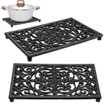 Sumnacon 2PCS Rectangle Cast Iron Trivet - Heat 9.6 X 6.3 Inch, Black. Fixed Price $39.98.