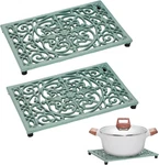 Sumnacon 9.6 X 6.3 Inch Cast Iron Trivet, 2 Pack Metal Trivets With Rubber Feets. Fixed Price $41.42.