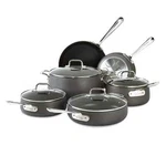 All-clad HA1 Hard Anodized Nonstick Cookware, 10 Pc Set Oven Safe 500F- Lid. Fixed Price $349.99.