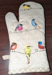 Maison D'hermine Birdies Wire 100% Cotton Oven Mitt Euc. Fixed Price $24.99.