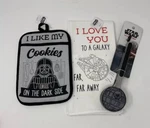 Disney Star Wars Kitchen Set Towel, Oven Mitt And Death Silicone Tongs. Fixed Price $21.99.