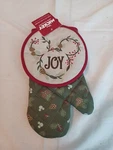 Disney Mickey Mouse Holiday Joy Oven Mitt Potholder 2-PIECE Set. Fixed Price $16.99.