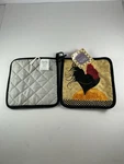 Kay Dee Designs 2 Quilted Pot Holders With Rooster. Fixed Price $15.00.