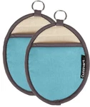 Cuisinart Silicone Oval Pot Holders And Oven Mitts - Aqua, 2PK. Fixed Price $9.97.