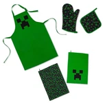 Minecraft Green Creeper Kitchen Set Apron, Oven Mitt, Dish Towels, Pot Holder. Fixed Price $29.99.