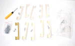 Cionyce 10 Pack 5" Cabinet Handles Brushed Satin Brass Dresser Drawer Pulls. Fixed Price $12.60.