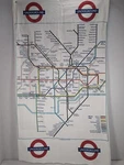 Vintage London Underground Map Souvenir Cotton Tea Towel 1994 31" X 17". Fixed Price $18.99.