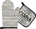Welcome To Our Camper Camping Rv Kitchen Oven Mitts And Pot Holders Sets,. Fixed Price $27.85.