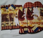 Home Collection Chef Themed Kitchen Towel And Oven Mitt Set (4PK). Fixed Price $13.47.
