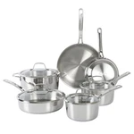 10 Piece Cookware Set Stainless Steel Non Toxic Pots And Pans Sur La Table Chefs. Fixed Price $209.99.
