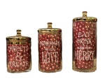 Grasslands Road Kitchen Canister Set Of 3 Glass Christmas Holiday Decor. Fixed Price $84.95.