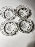 L. E. Smith Moon And Star Berry Bowl Set Of 4 Vintage Pressed Glass Mcm. Fixed Price $24.50.