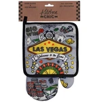 Kitchen Chic Casino Oven Mitt Glove Pot Holder Set Viva Las Vegas Poker Roulette. Fixed Price $19.95.