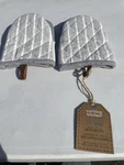 Working Kitchen Set Of 2 Mini Oven Mitts Gray White 100% Cotton Quilted. Fixed Price $16.44.