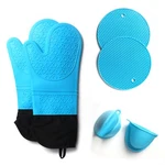 Kitchen Oven Mittens Set 6PC Silicone. Fixed Price $12.99.
