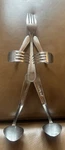 Spoon Sculpture Stand With Salt Pepper Shaker/napkin Holder- Forked Up Art. Fixed Price $18.95.