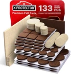 X-protector 133 Pc Felt Furniture Pads Set Wood Floor Protectors Brown & Beige. Fixed Price $16.99.