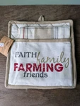 Park Designs Potholder Set W/ Pocket & Towel Faith Family Farming Friends New. Fixed Price $9.99.