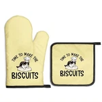 Gkodw Time To Make The Biscuits Oven Mitts And Pot 11X6.7X1.6IN, Yellow. Fixed Price $24.18.