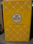 52" X 90" Mainstream Vinyl Tablecloth Flannel Backing / Yellow Checks. Fixed Price $20.12.