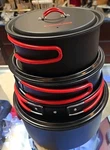 New Coghlans Camping Cook 4 Pots PANS/3 Lids Set -. Fixed Price $40.00.