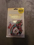Dci Christmas Instant Ugly Sweater Kit Santa & Hat Pointettia Snowman Stocking. Fixed Price $8.00.