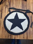 Park Designs Hooked Chair Pad 14.5" Round Star Primitive Rustic Vintage. Fixed Price $18.00.