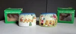 Set Of Two (2) Merry Brite By Cvs 3D Ceramic Candle Holders - New In Boxes. Fixed Price $24.00.