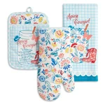 "spicy Cowgirl" Pioneer Women 3PC Kitchen Towel, Oven Mitt, Potholder Set. Fixed Price $19.99.