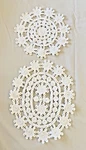 White Hand Made Heavy Braided Hot Pads Centerpiece Doilies 9" Round & 12" Oval. Fixed Price $9.00.